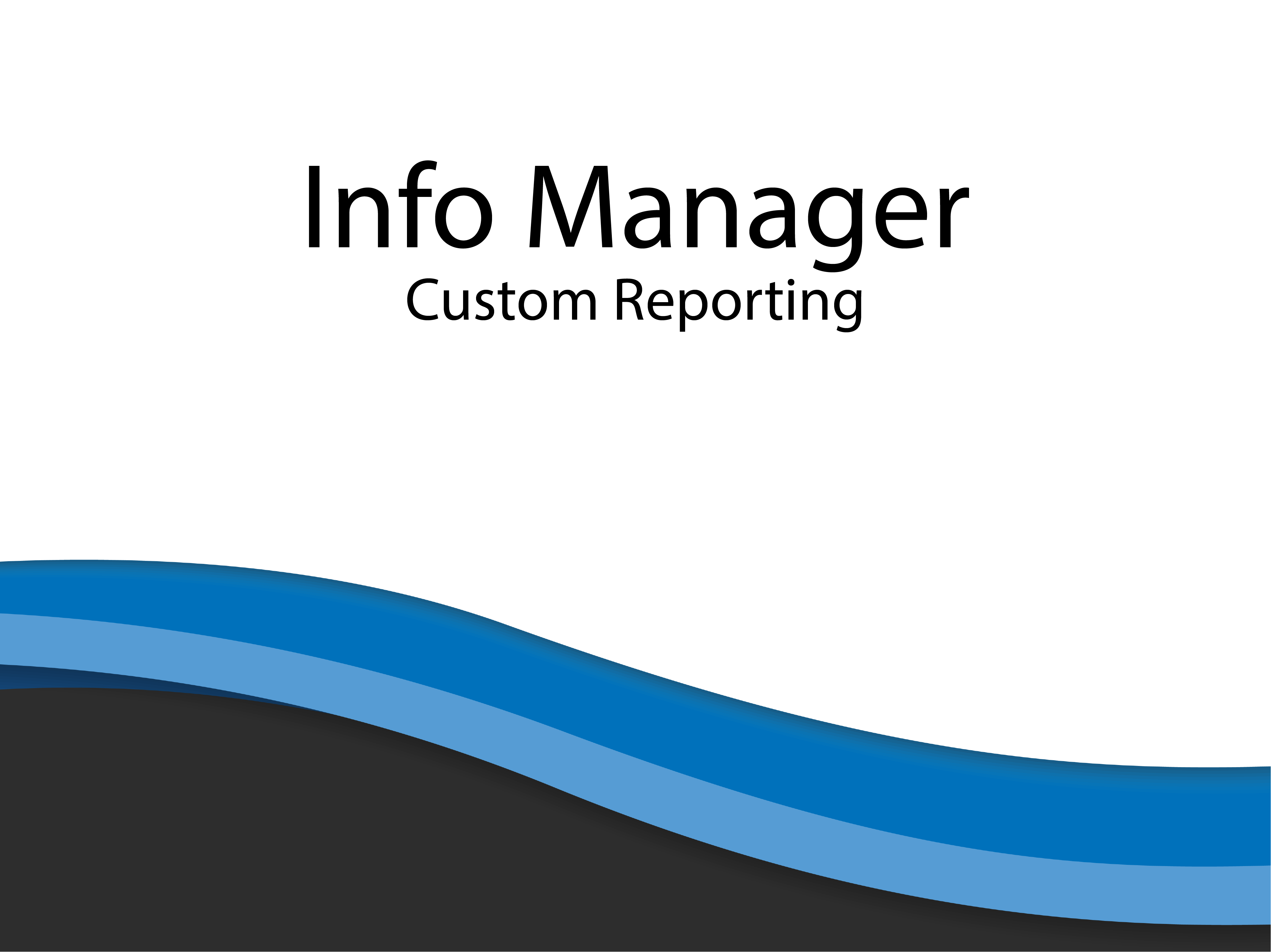 Info Manager – An In Depth Guide To Reporting